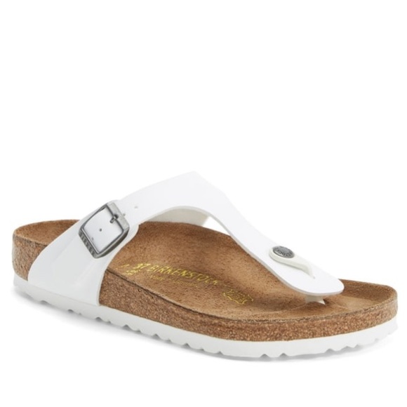 Birkenstock Gizeh Birko-Flor Thong Sandals White - Picture 2 of 5